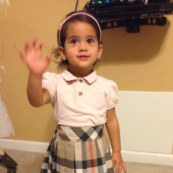 Burberry skirt and t shirt , 3 t