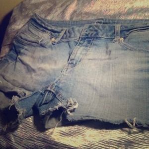 Ymi light washed frayed jean shorts