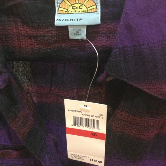 ⛔️Bundled! C&C California Plaid Herringbone Shirt - Picture 4 of 4