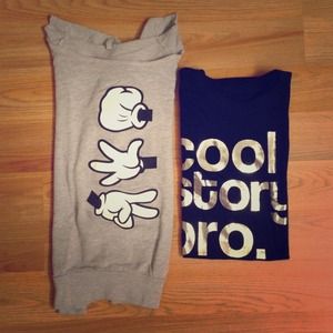 💢SOLD💢. Off shoulder sweater and Graphic tee