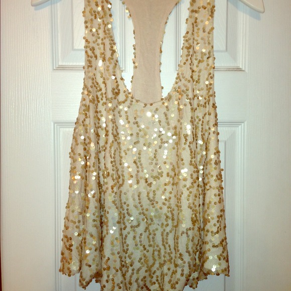 Gold sequin top