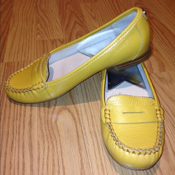 SOLD-Michael Kors Yellow Loafers - Picture 2 of 4