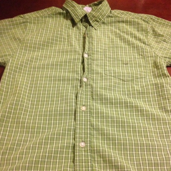 Sort sleeve boys plaid shirt