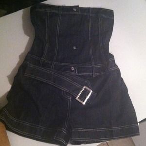 Romper jean shorts