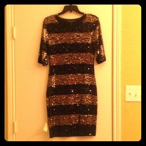BCBG Black/Gold Cocktail Dress NEVER WORN