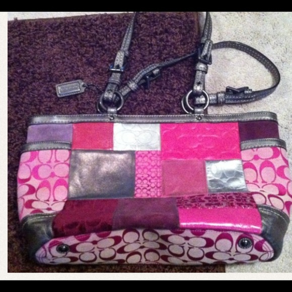 Authentic Coach patchwork signature bag