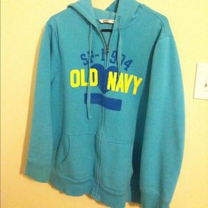 Turquoise Old Navy zip front hoodie