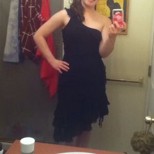 Black one shoulder dress