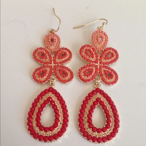 Bundle of Chandelier earrings - coral & turquoise