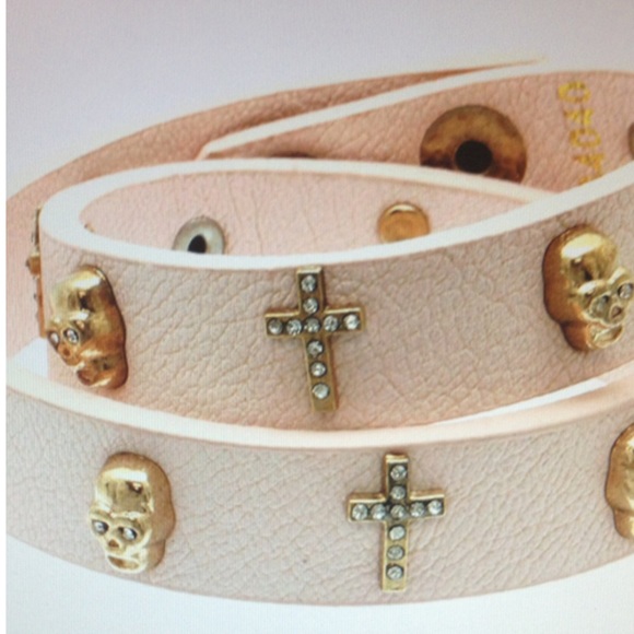 3 for 15🎀Pink leather wrap skull bracelet - Picture 2 of 5