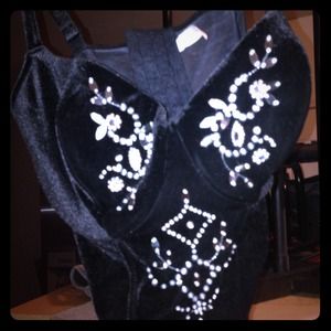 Black suede tank top