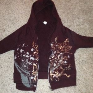 Medium size zip up hoody.