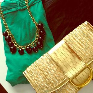 Bubble necklace in black and gold Large