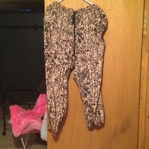 nude and black harem pants