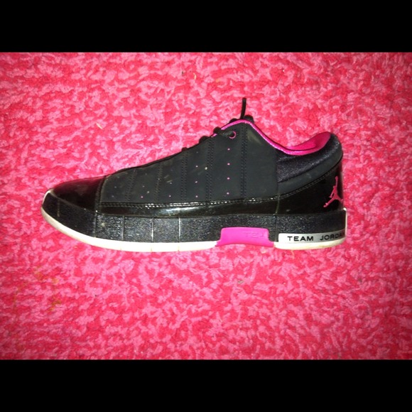 Pink and black Jordan's
