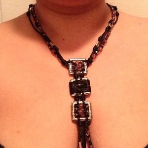 Unique black and silver necklace