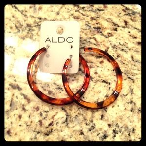 Tortoise Hoop Earrings by Aldo. Brand new