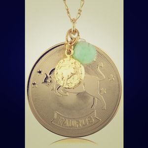 a.v. max Horoscope TAURUS gold Pendant Necklace