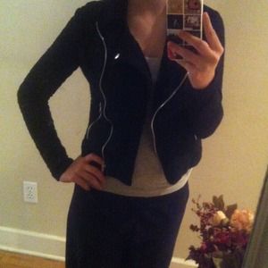 Lace zip up blazer