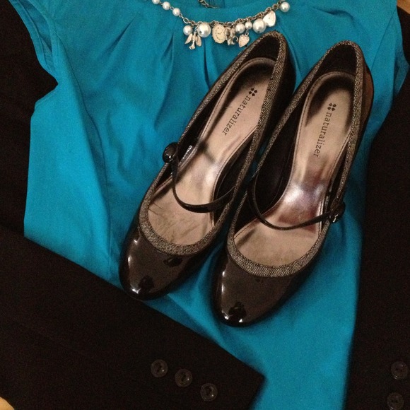 Black Patent Leather Mary Jane Heels size 8 1/2