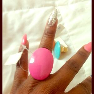 summer rings available in orange blue and pink!