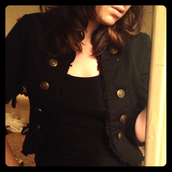 Black ruffled jacket
