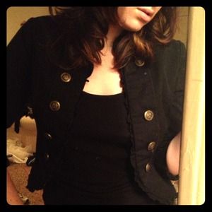 Black ruffled jacket