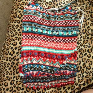 Spaghetti strap Aztec tank