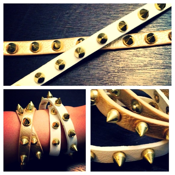 Gold Spike Wrap Bracelet - Gold Strap