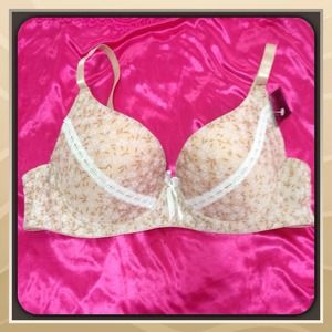 Beige Padded Bra - 36 B