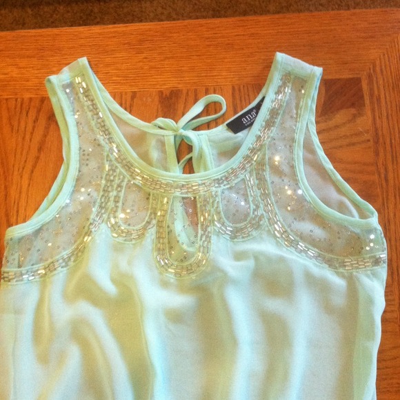 A.n.a. Turquoise see through top NWOT, SZ S - Picture 2 of 4
