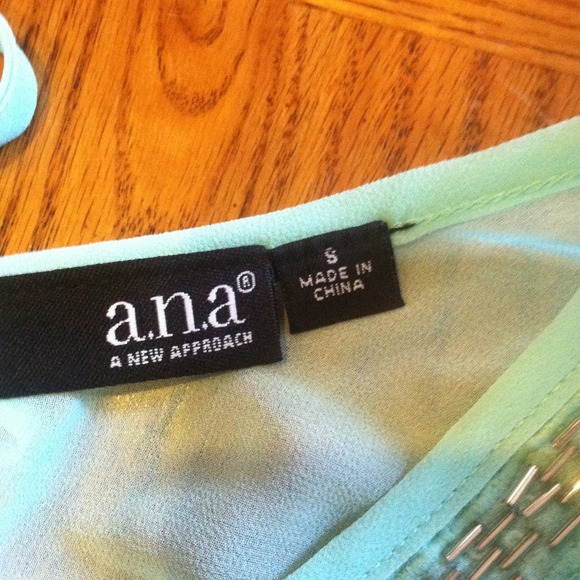 A.n.a. Turquoise see through top NWOT, SZ S - Picture 3 of 4
