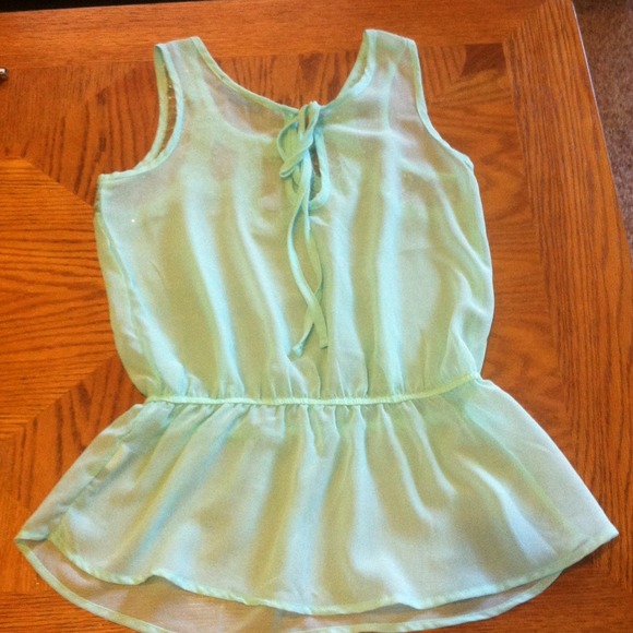 A.n.a. Turquoise see through top NWOT, SZ S - Picture 4 of 4