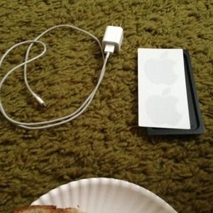 iPhone 5 charger and apple stickers