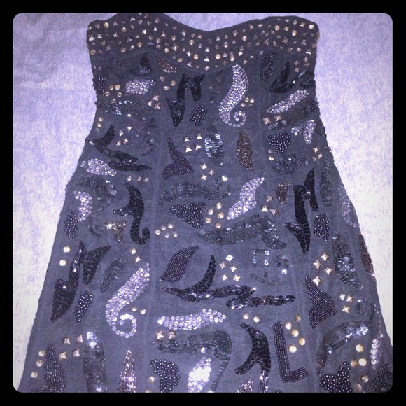 Embellished strapless party dress by Missselfridge