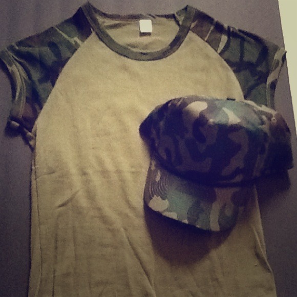 Camouflage tee and cap