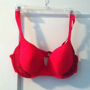 Red & lace Push up bra, 36C