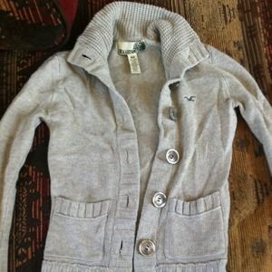 Grey hollister cardigan with pockets xS
