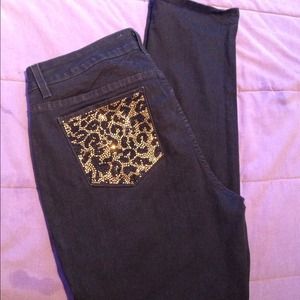 Cheetah pocket jeans