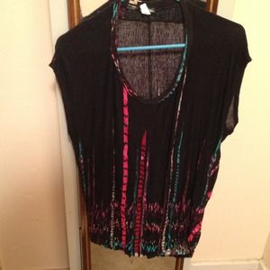 stripped multicolored black shirt