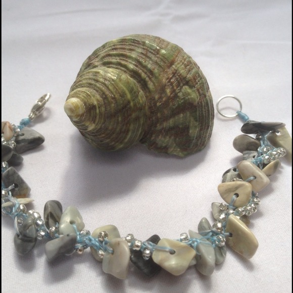 Blue Beach Bracelet - Handmade Crocheted Jewelry