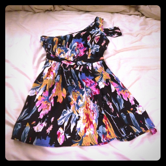 One shoulder silk dress from Urban Outfitters