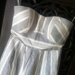 Madewell strapless grey and white dress