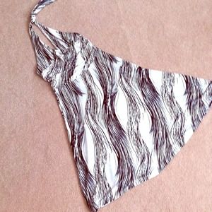 White and Black Halter Dress