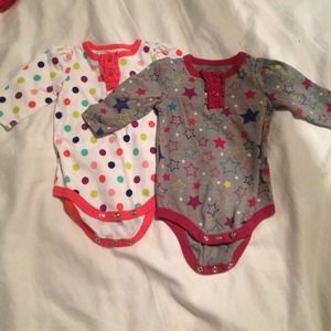 Two long sleeved baby girl onsies!