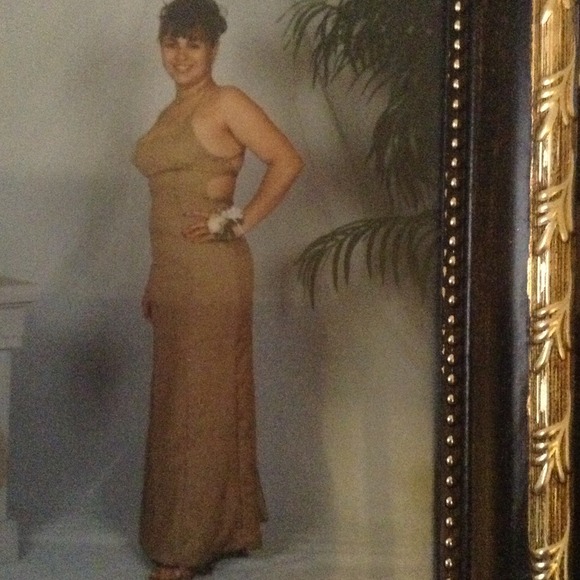 gold evening dress