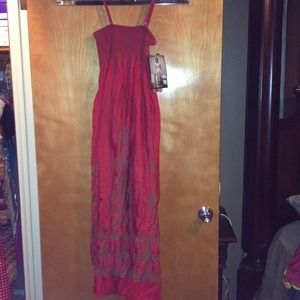 🈺🈺🈺Sold!!Red & Tan Maxi dress