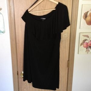 Lane Bryant one shoulder black cocktail dress!
