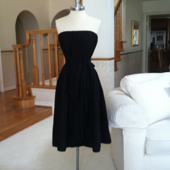 Black strapless dress