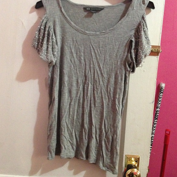 AX small grey shirt with rhinestones